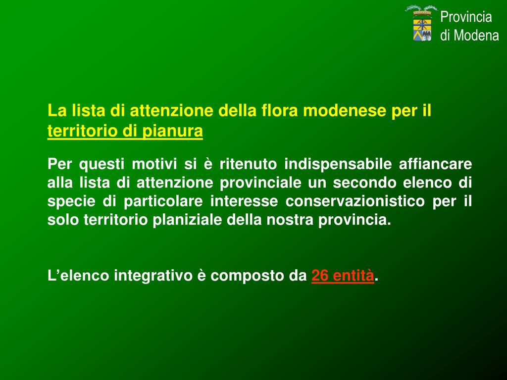 PPT La Provincia di Modena per la tutela e la valorizzazione