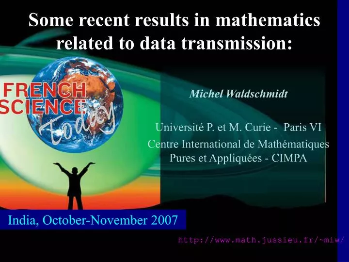 some recent results in mathematics related to data transmission n.