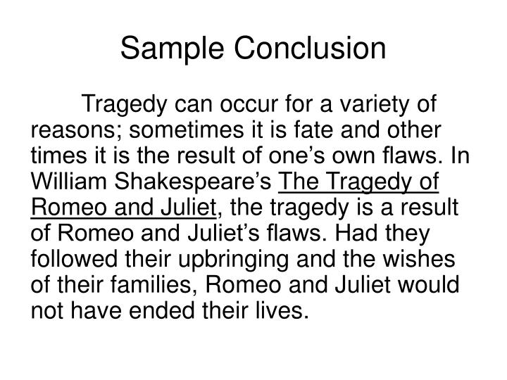 how to write a conclusion for romeo and juliet essay