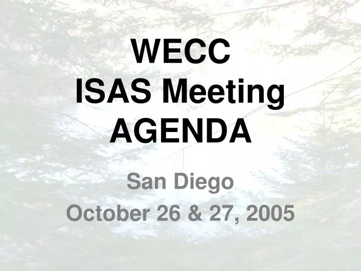 wecc isas meeting agenda n.
