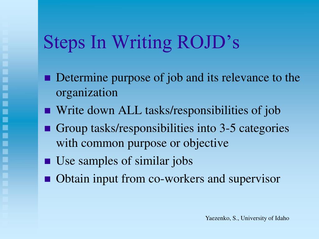 Writing results- oriented job descriptions