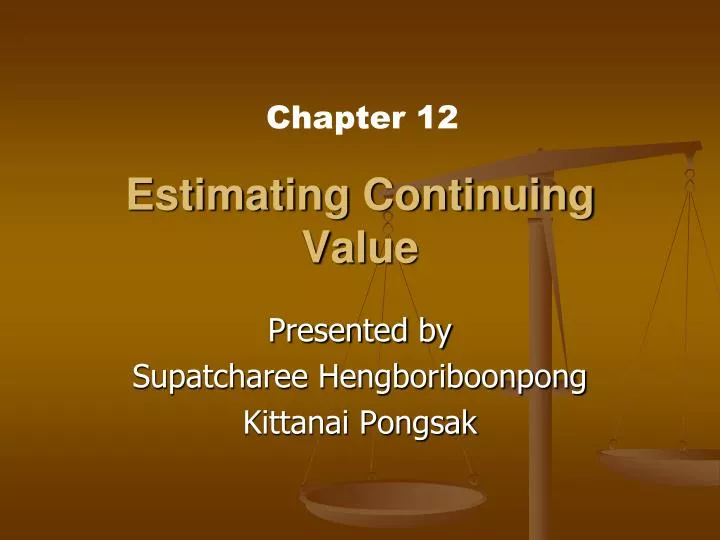 estimating continuing value n.