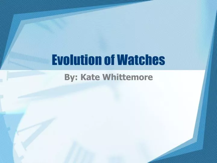 evolution of watches n.