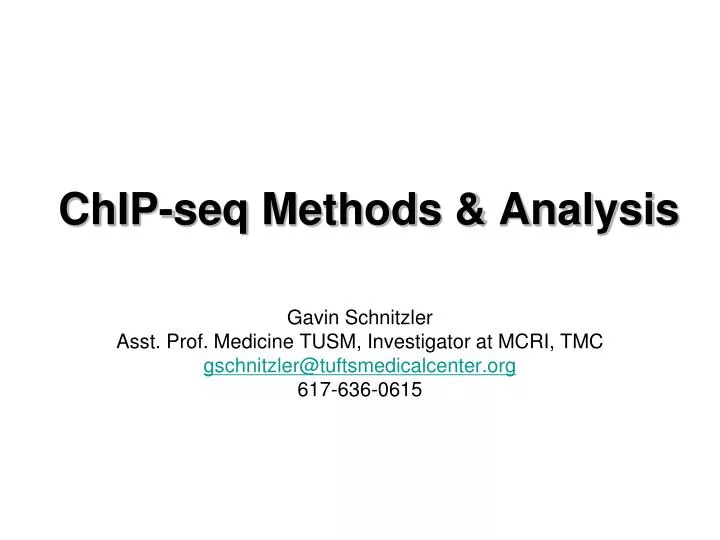 chip seq methods analysis n.