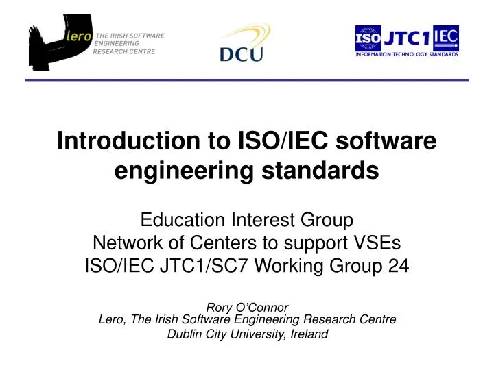 PPT - Introduction to ISO/IEC software engineering standards PowerPoint ...