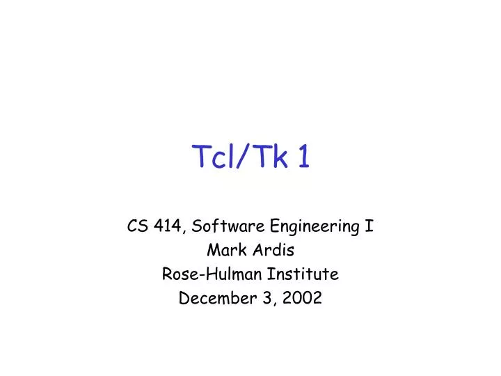 PPT Tcl Tk 1 PowerPoint Presentation Free Download ID 4814851