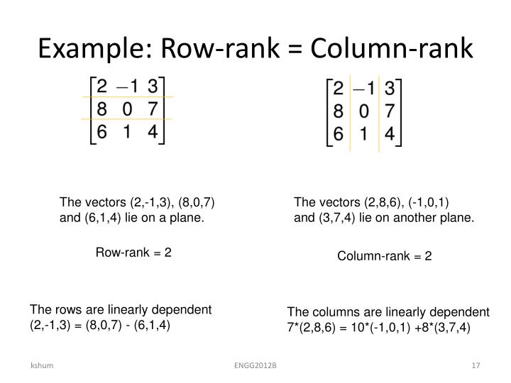 matrix rank multiplication 1 ENGG2012B and PPT Rank multiplication Lecture 6 Matrix matrix rank multiplication 1 ENGG2012B and PPT Rank multiplication Lecture 6 Matrix