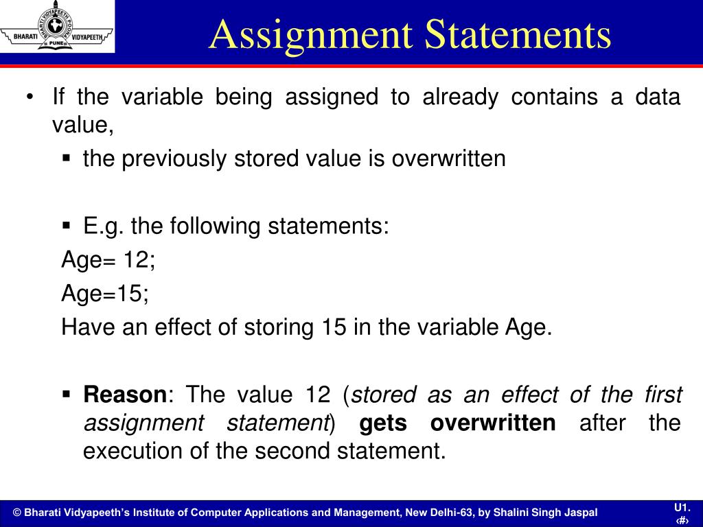 assignment on statements