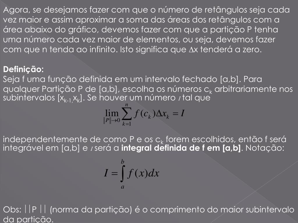 Notação para a integral definida