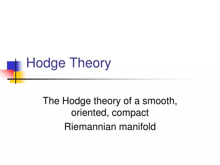hodge theory n.
