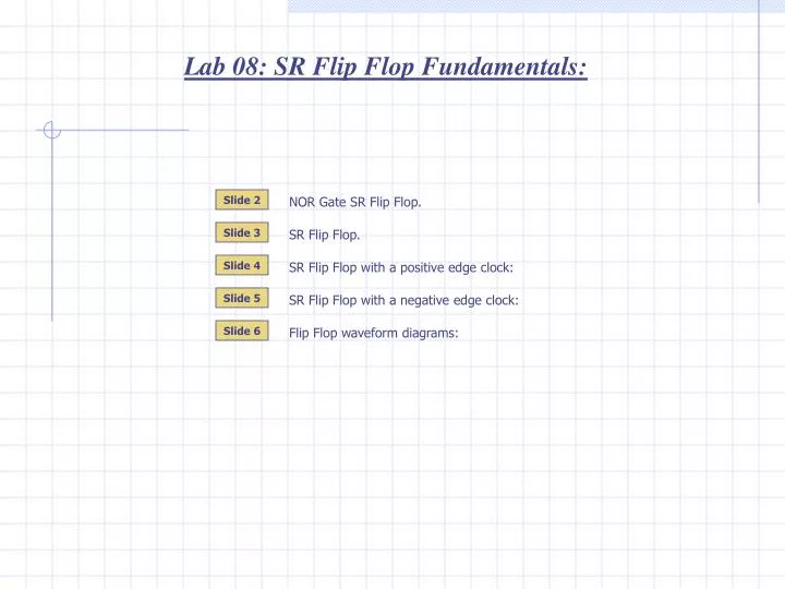 PPT - Lab 08: SR Flip Flop Fundamentals: PowerPoint Presentation, free  download - ID:4816474