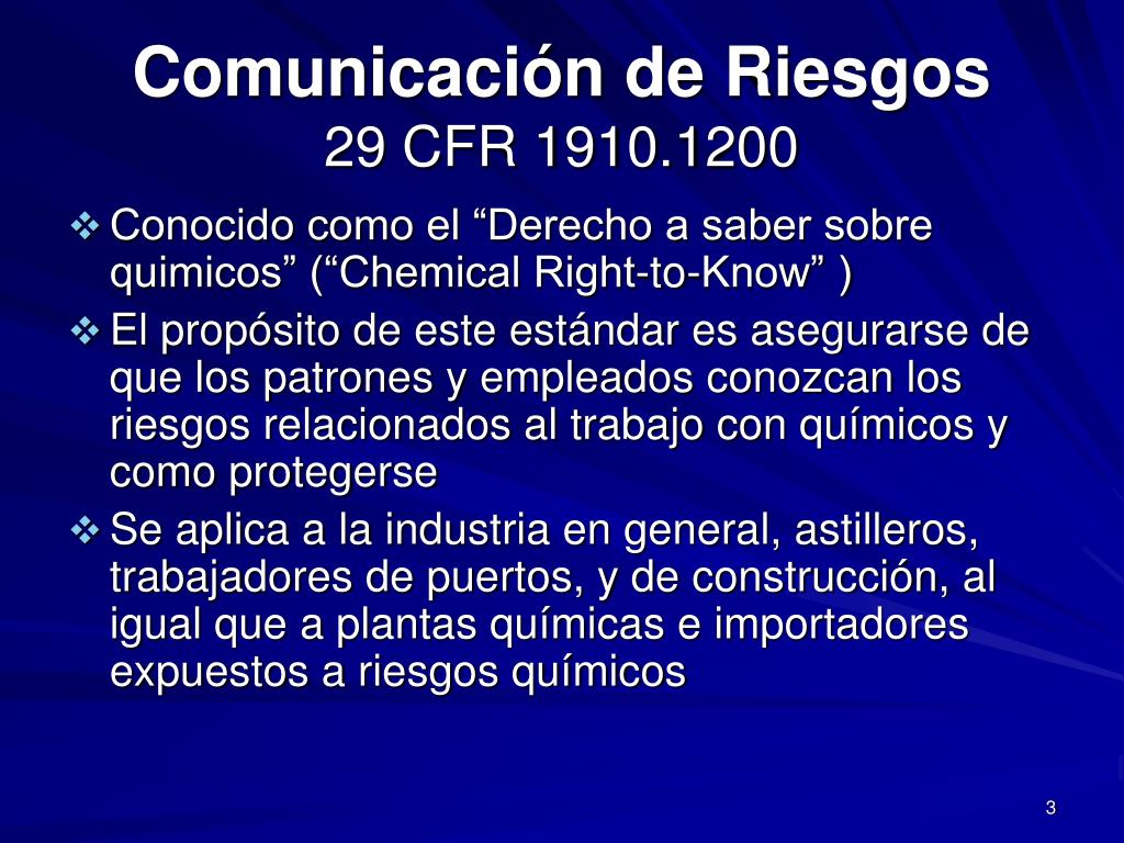 Ppt comunicaci n de riesgos 29 cfr 1910 1200 powerpoint presentation