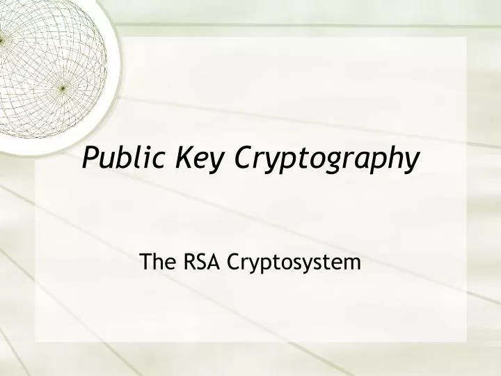 public key cryptography n.