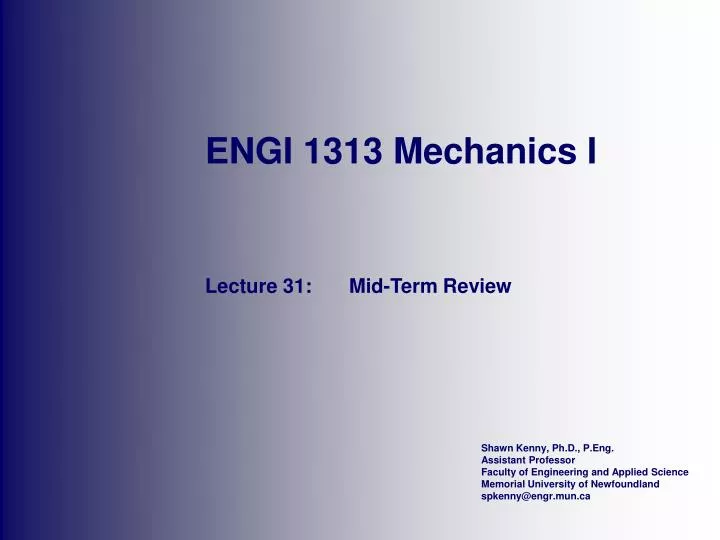 engi 1313 mechanics i n.
