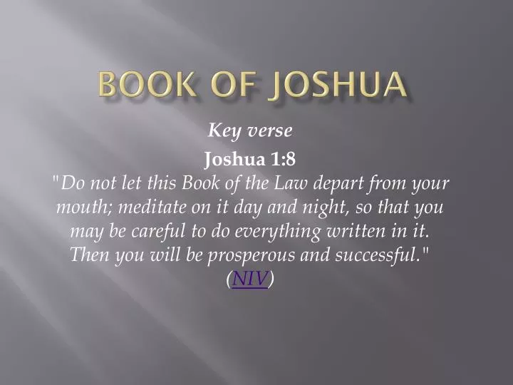 PPT - Book of Joshua PowerPoint Presentation, free ...