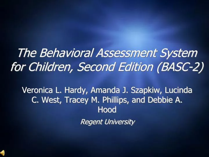 the behavioral assessment system for children second edition basc 2 n.