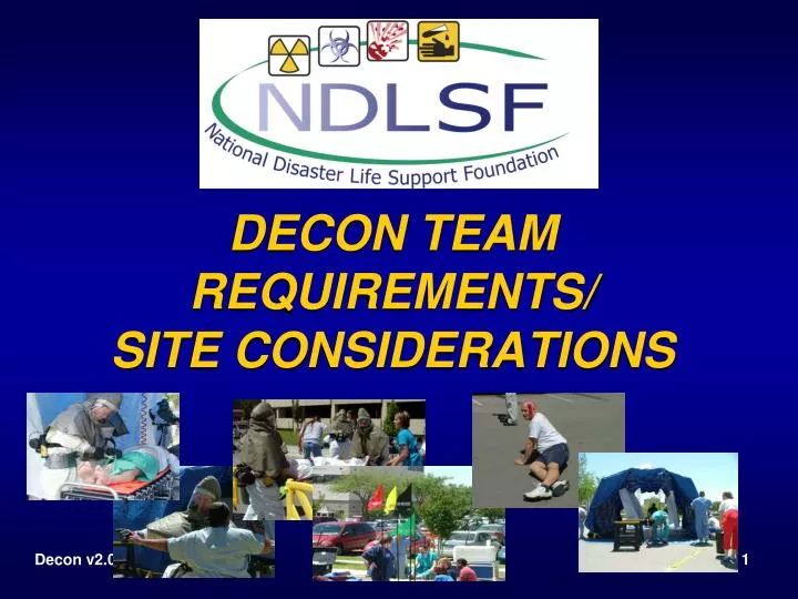 decon team requirements site considerations n.