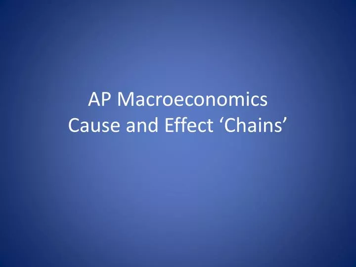 ap macroeconomics cause and effect chains n.