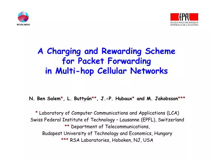 a charging and rewarding scheme for packet forwarding in multi hop cellular networks n.