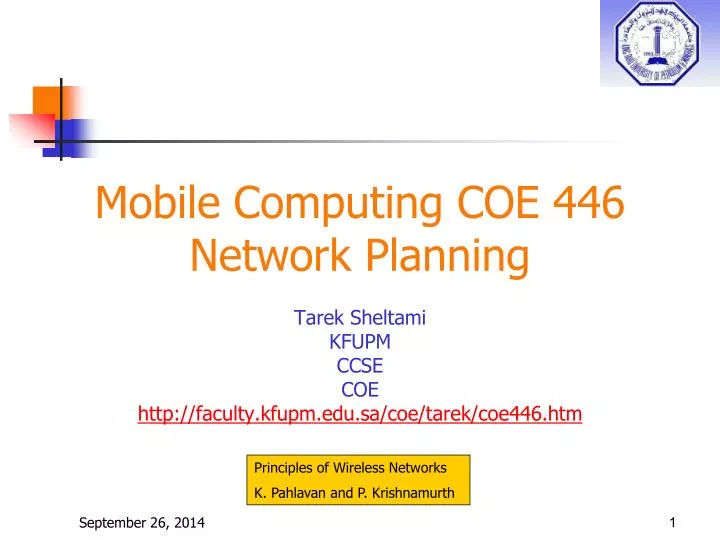 mobile computing coe 446 network planning n.