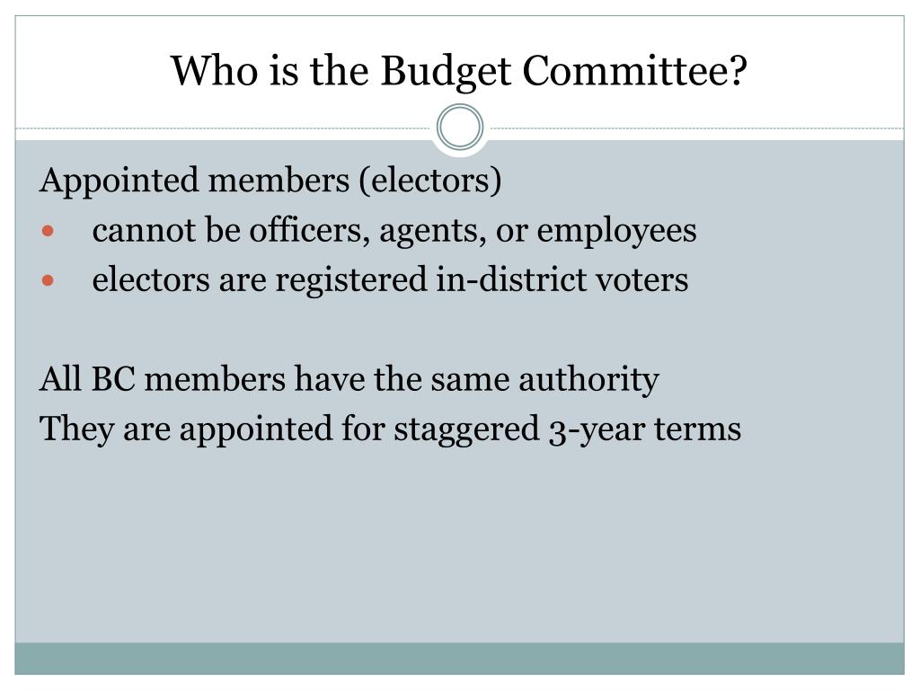 PPT - Budget Committee Roles & Responsibilities PowerPoint Presentation ...