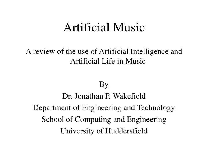 artificial music n.