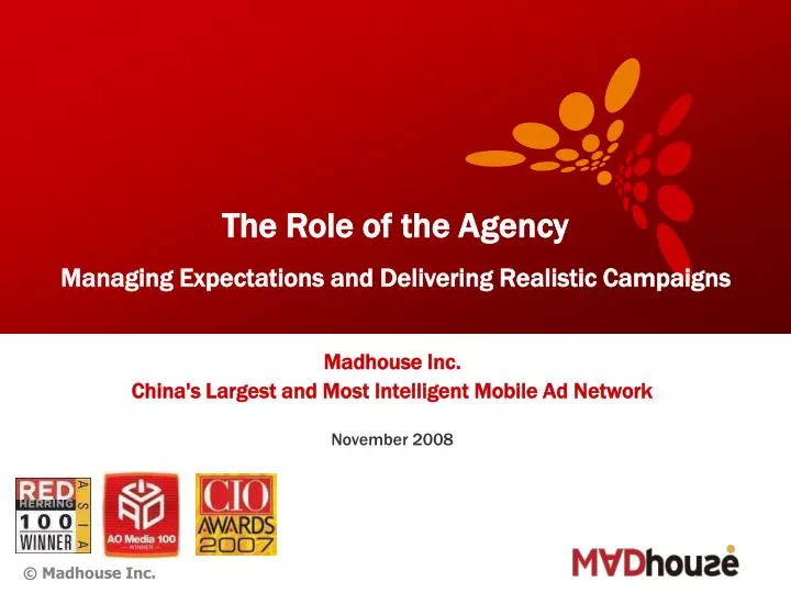 the role of the agency managing expectations and delivering realistic campaigns n.