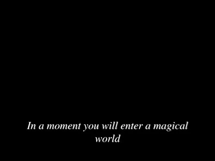 in a moment you will enter a magical world n.