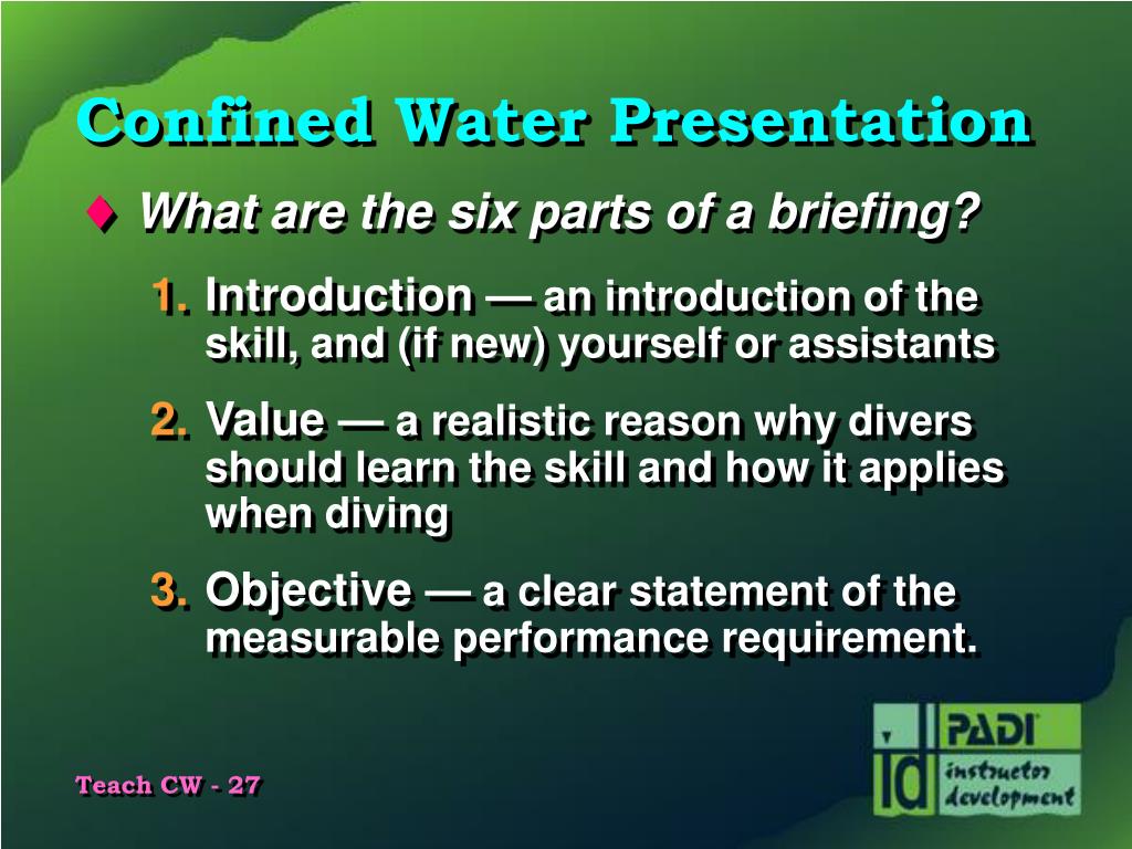 Ppt Teaching In Confined Water Powerpoint Presentation Free Download Id4820982