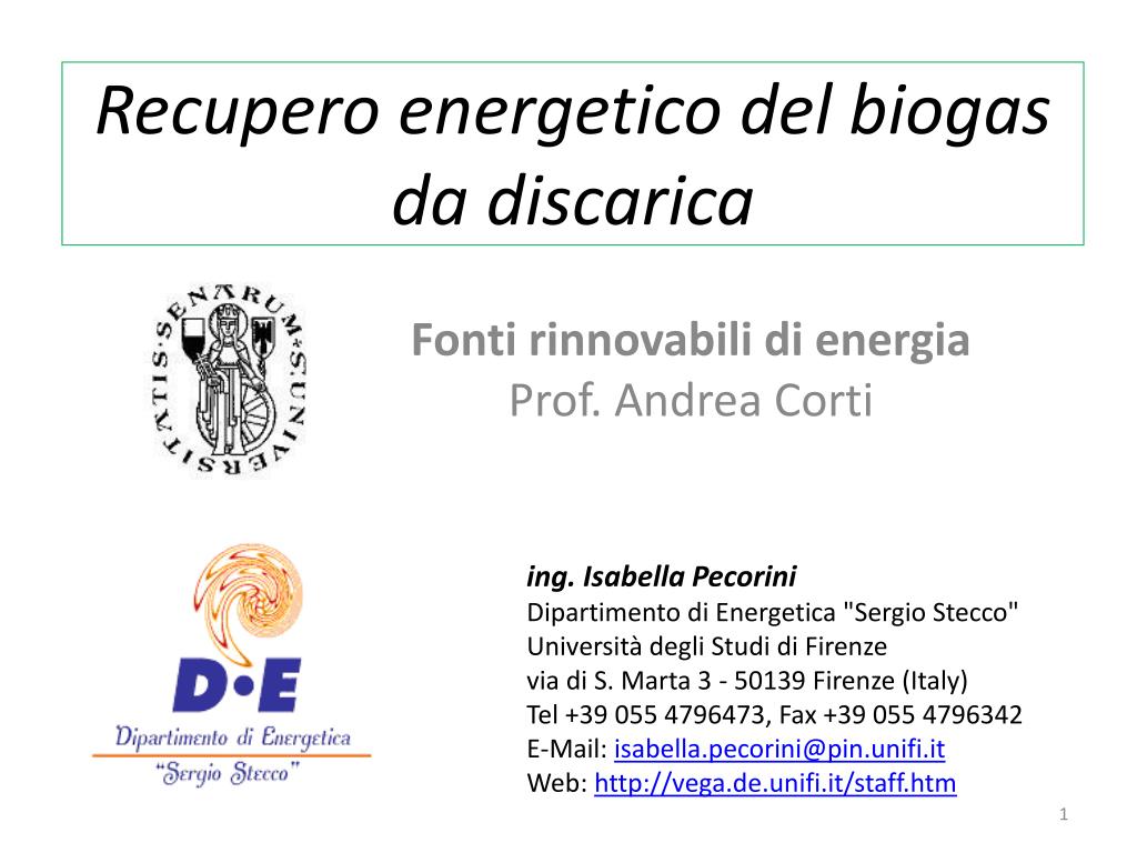 PPT - Recupero energetico del biogas da discarica PowerPoint Presentation -  ID:4821142