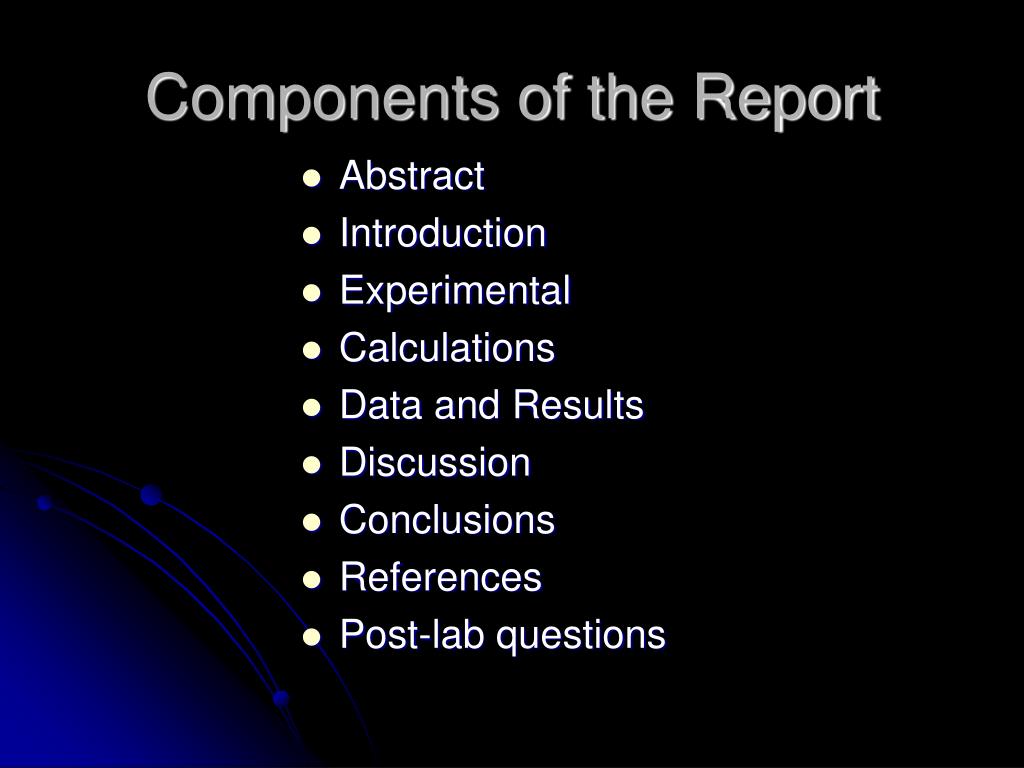 written research report components