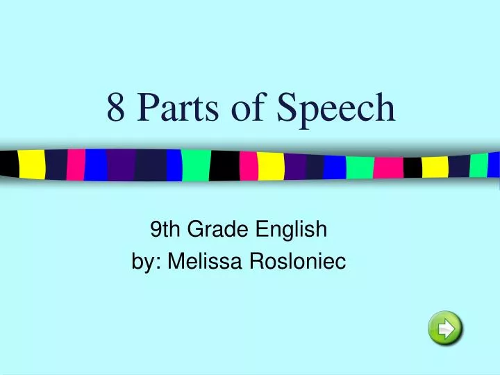 8 parts of speech powerpoint