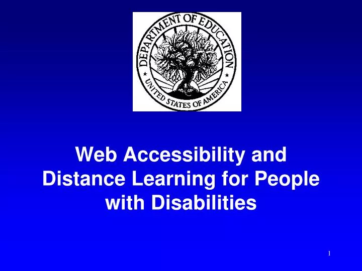 web accessibility and distance learning for people with disabilities n.