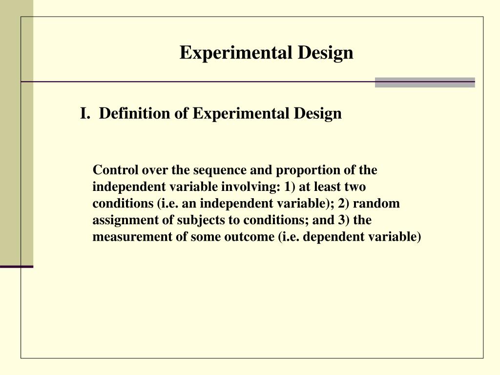 experimental research design define