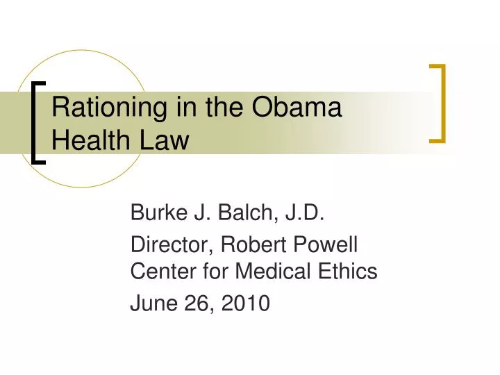 rationing in the obama health law n.