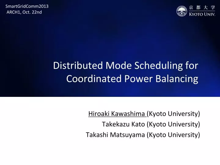 distributed mode scheduling for coordinated power balancing n.