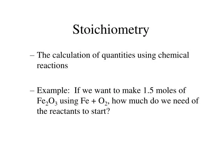 stoichiometry n.