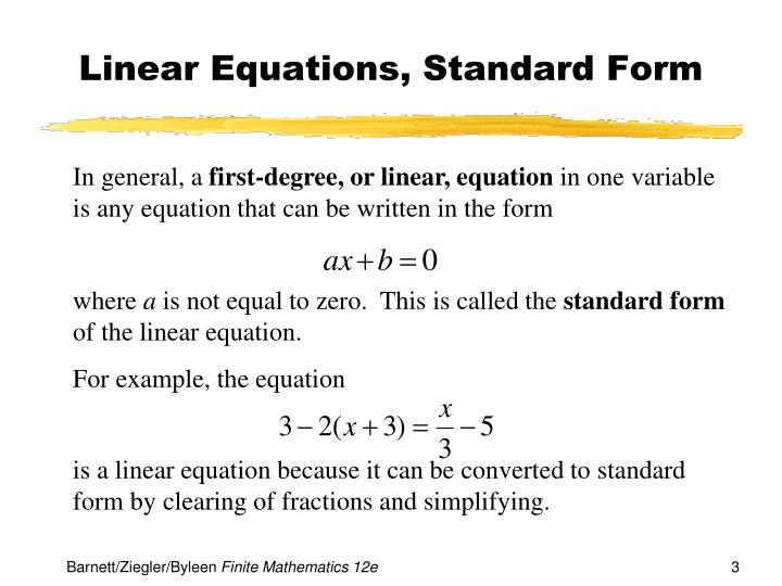 what is the degree of a linear equation