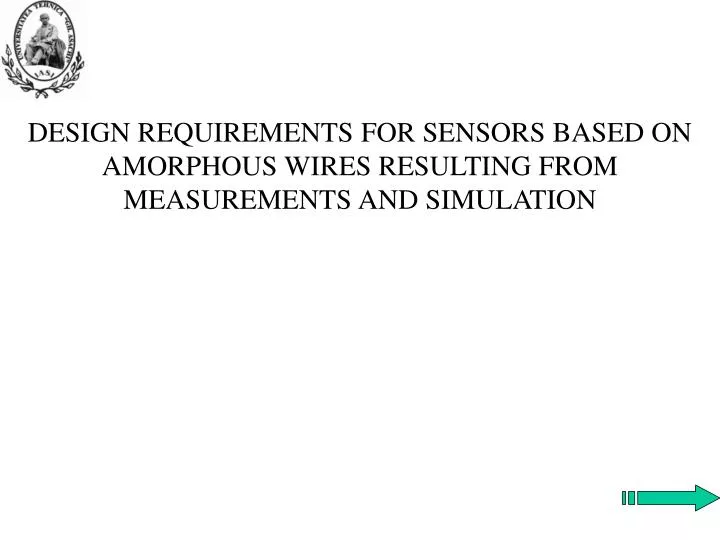design requirements for sensors based on amorphous wires resulting from measurements and simulation n.