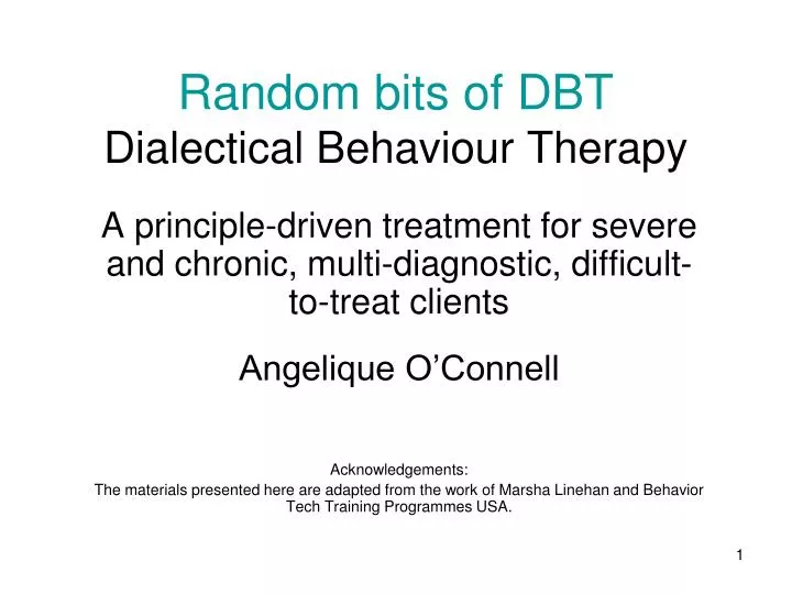 random bits of dbt dialectical behaviour therapy n.