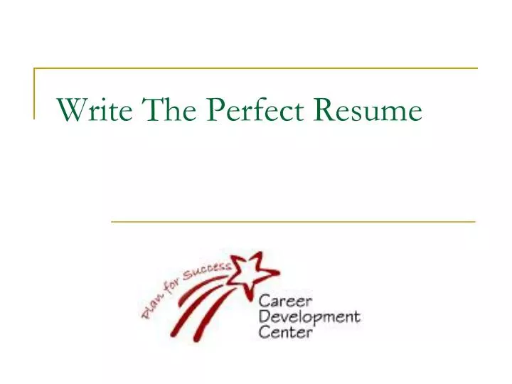 write the perfect resume n.