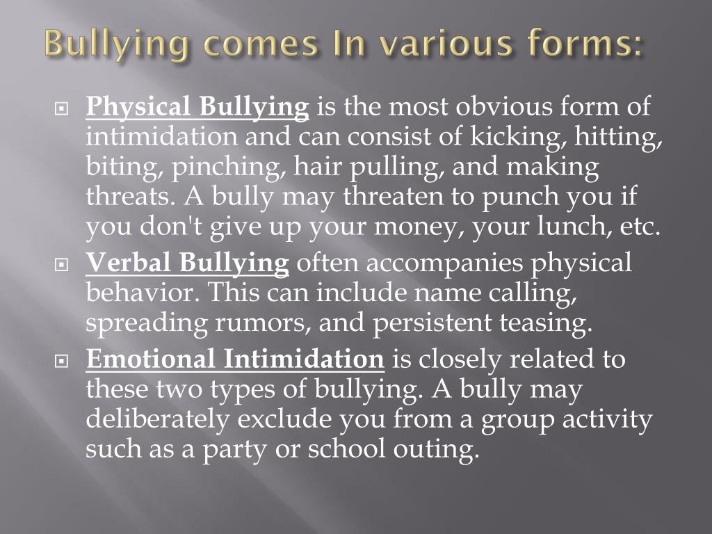 PPT BULLYING PowerPoint Presentation, free download ID4827415