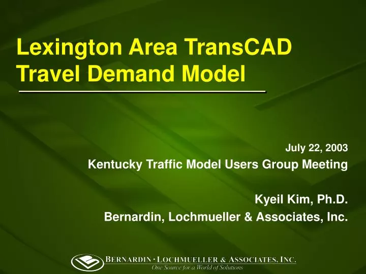 lexington area transcad travel demand model n.