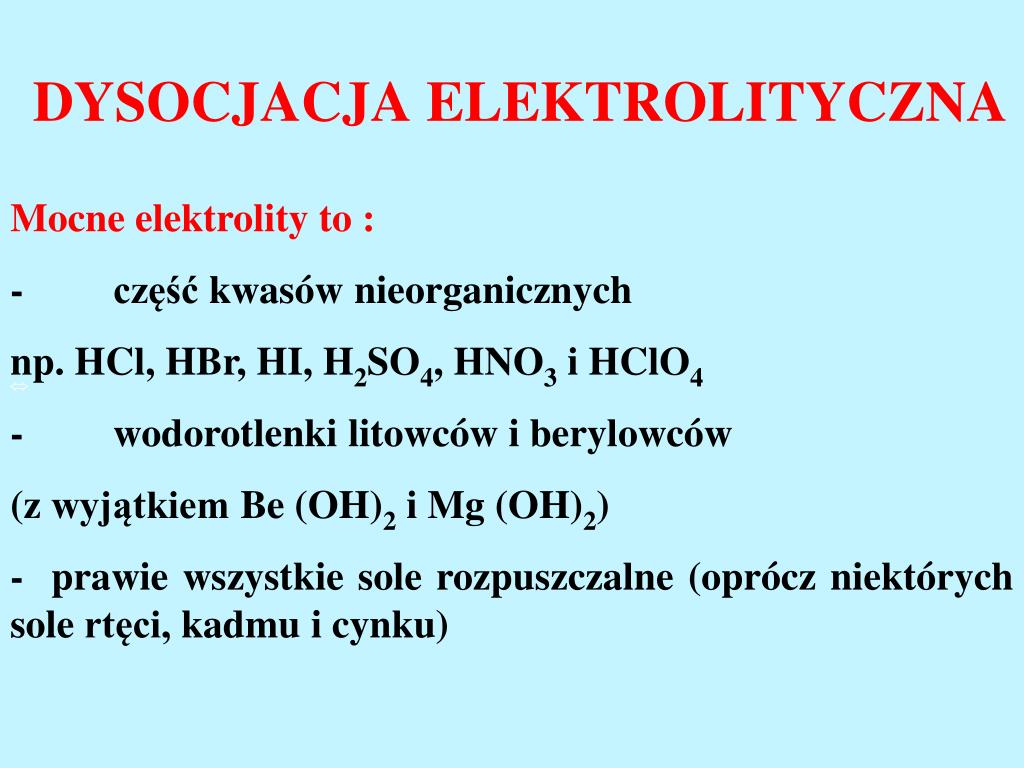 Co To Jest Dysocjacja Elektrolityczna PPT - CHEMIA OGÓLNA PowerPoint Presentation, free download - ID:4828396