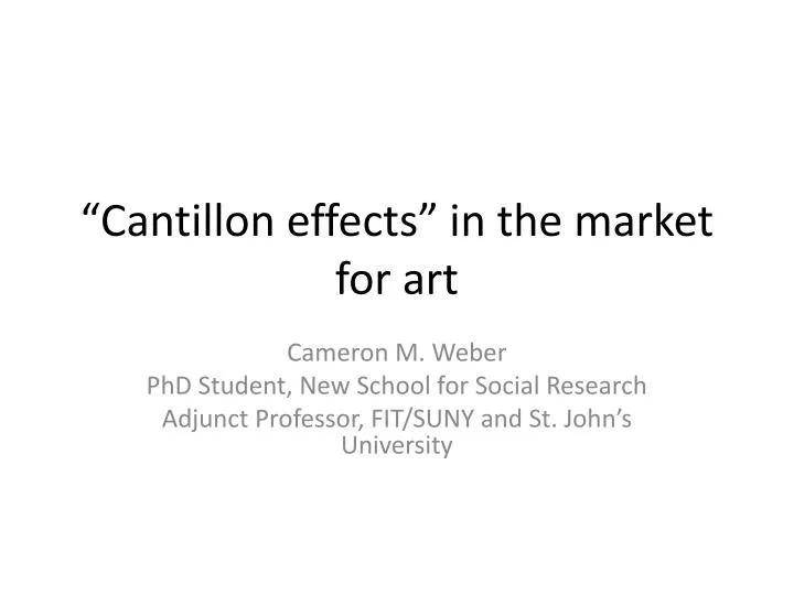 cantillon effects in the market for art n.
