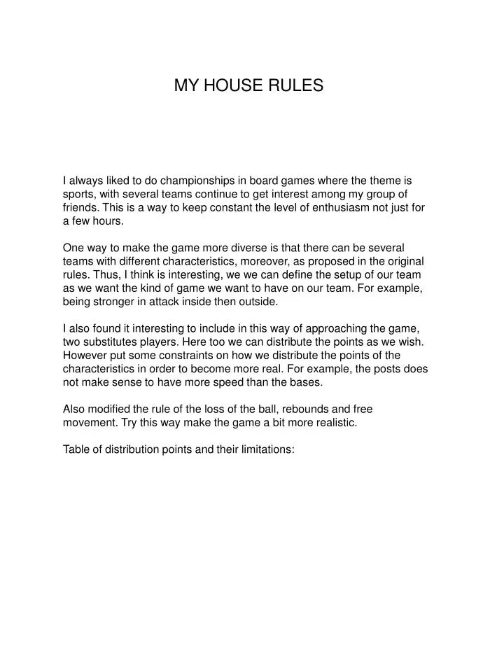 essay about house rules