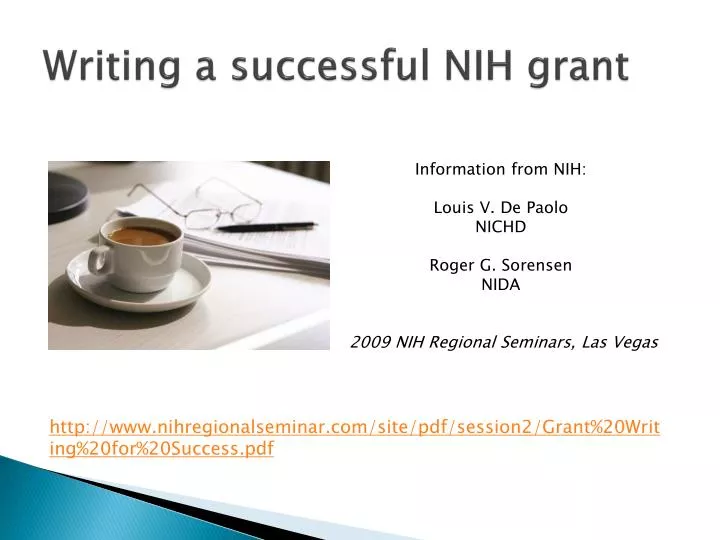 writing a successful nih grant n.