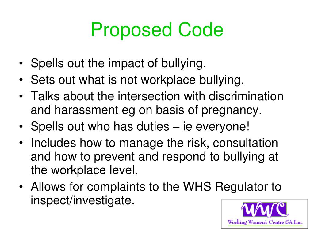 PPT The National Bullying Code and the Fair Work Act How do they interact? PowerPoint