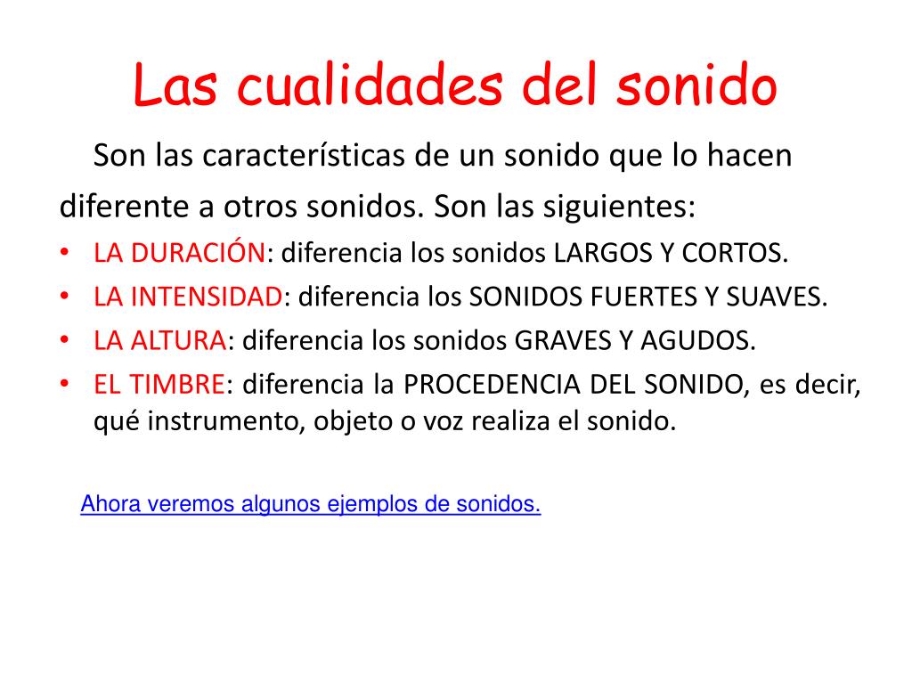 Arruinado cocinero Cortés PPT - El Sonido y sus Cualidades PowerPoint Presentation, free download -  ID:4830788