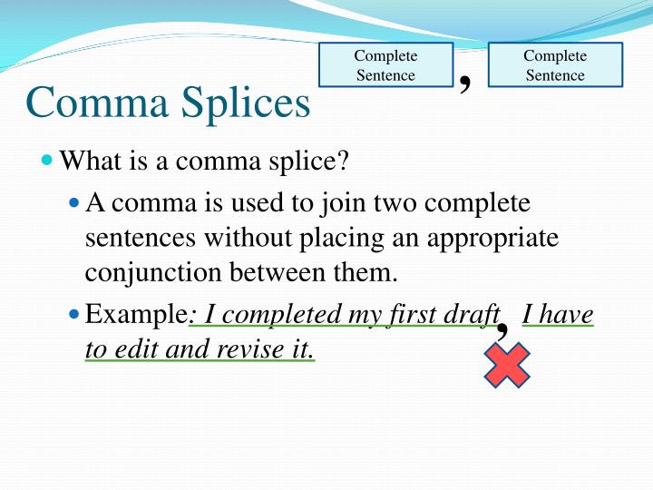 sentence errors structure common ppt powerpoint presentation complete comma splices